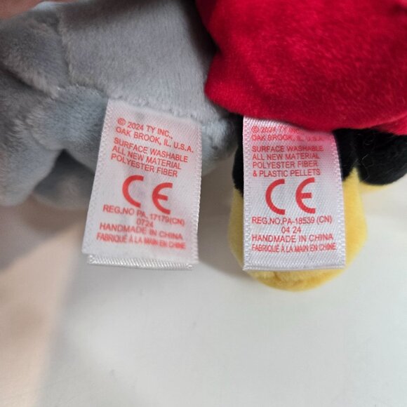 Ty Disney Mickey Mouse and Dumbo Plush Key Clips Keychains Lot of 2 NEW - Picture 9 of 12